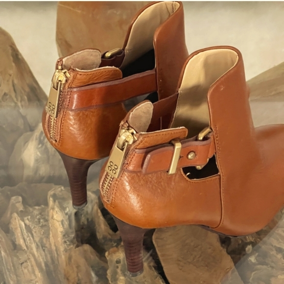 Coach 1941 Ann leather stiletto ankle boots in camel size 7 - Picture 9 of 10